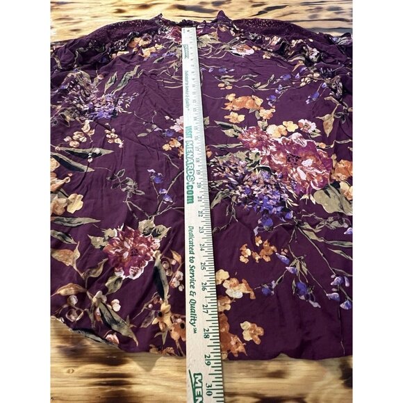 Oddy Womens Tunic Size 3XL Floral Lace Ruffles Peasant Cottagecore Modern Career - Picture 7 of 10